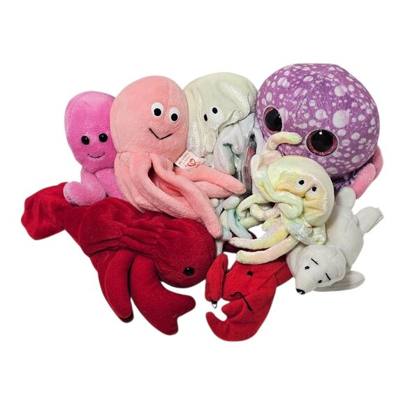 Ocean Theme Plush Lot Ty Kellytoy Adventure Planet Stuffed Animal Toy Lot of 8 - Picture 1 of 12